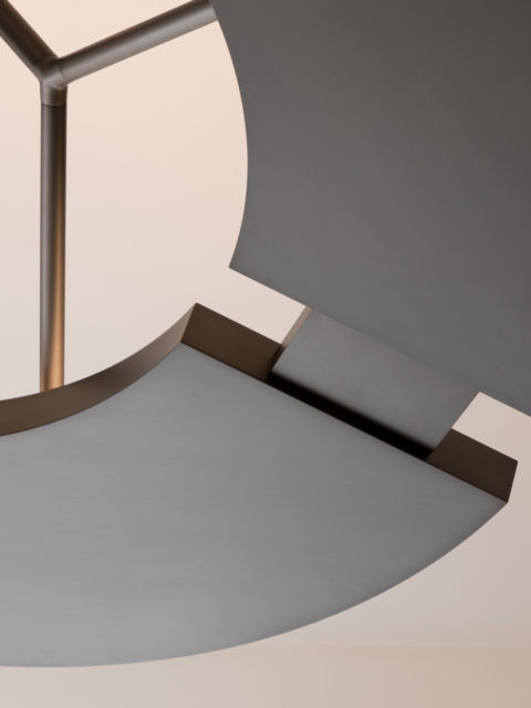 Close-up of the gunmetal finish on the Classique S chandelier by Gounot & Jähnke for Ozone