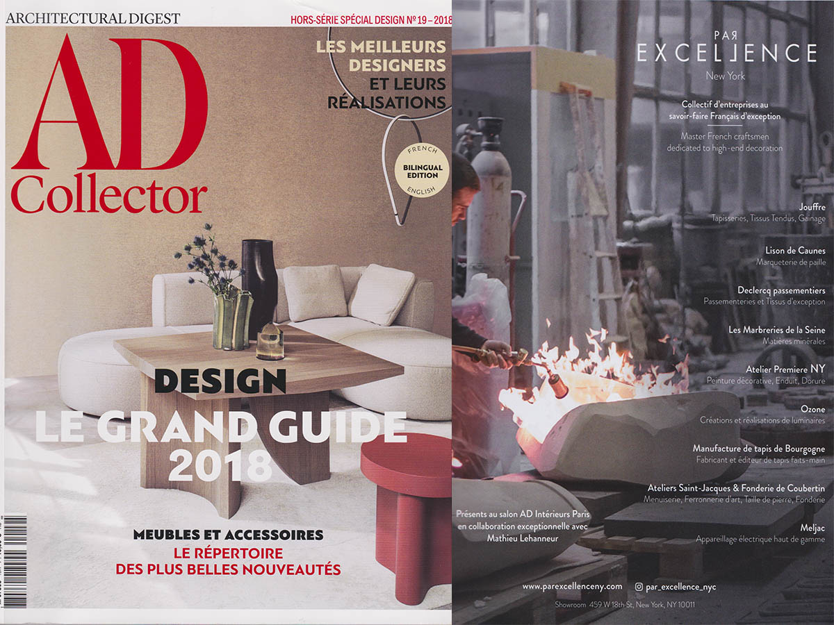  Presentation of par Excellence for the ARCHITECTURAL DIGEST magazine, collector edition 2018 