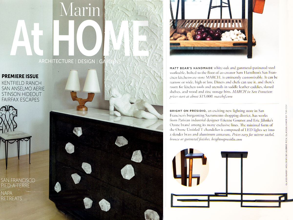 The Untitled T chandelier in the Marin AT HOME 2016 magazine