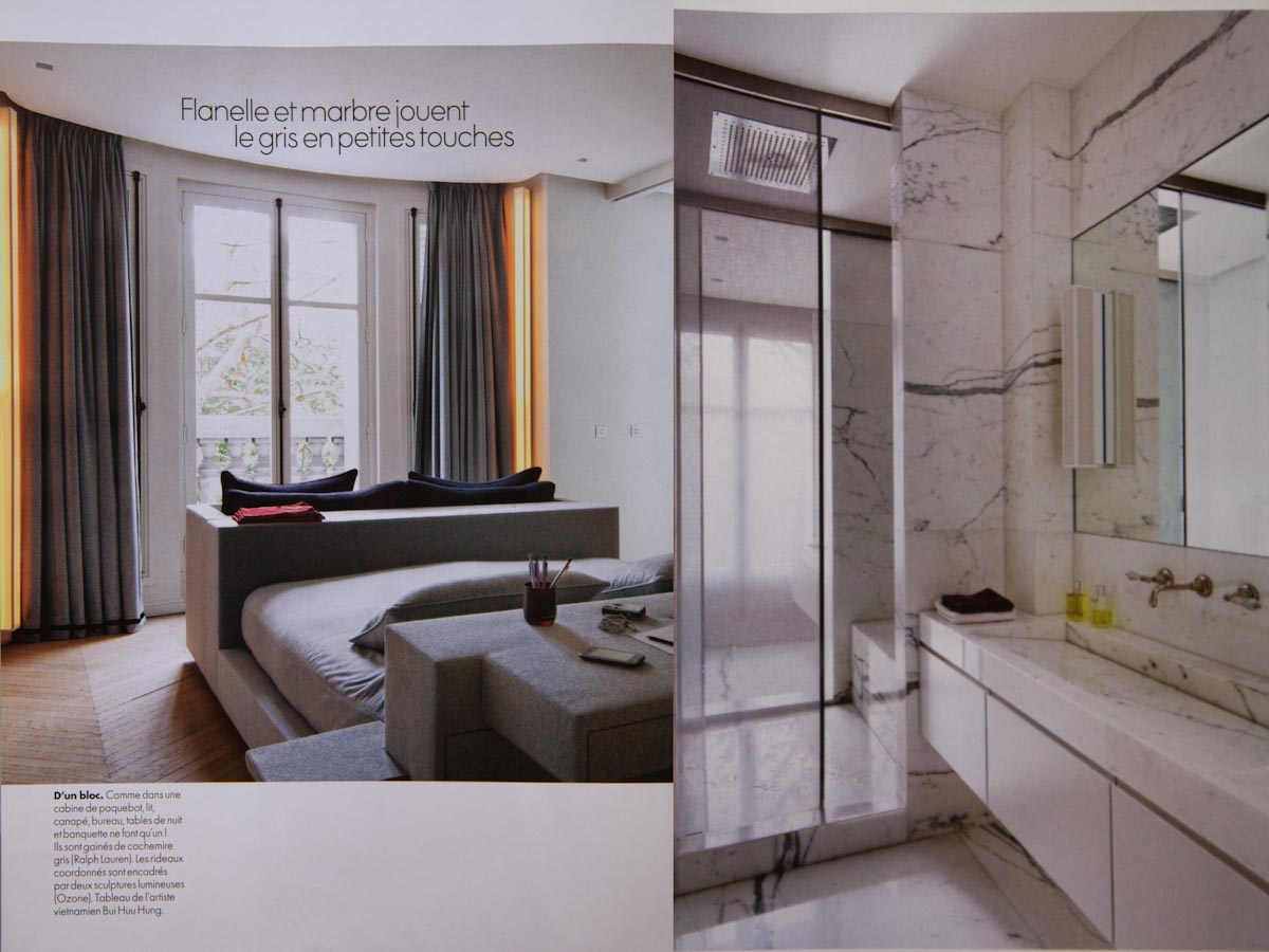 Line L sconces by Gounot & Jähnke on the ELLE Decoration magazine, November 2012 issue