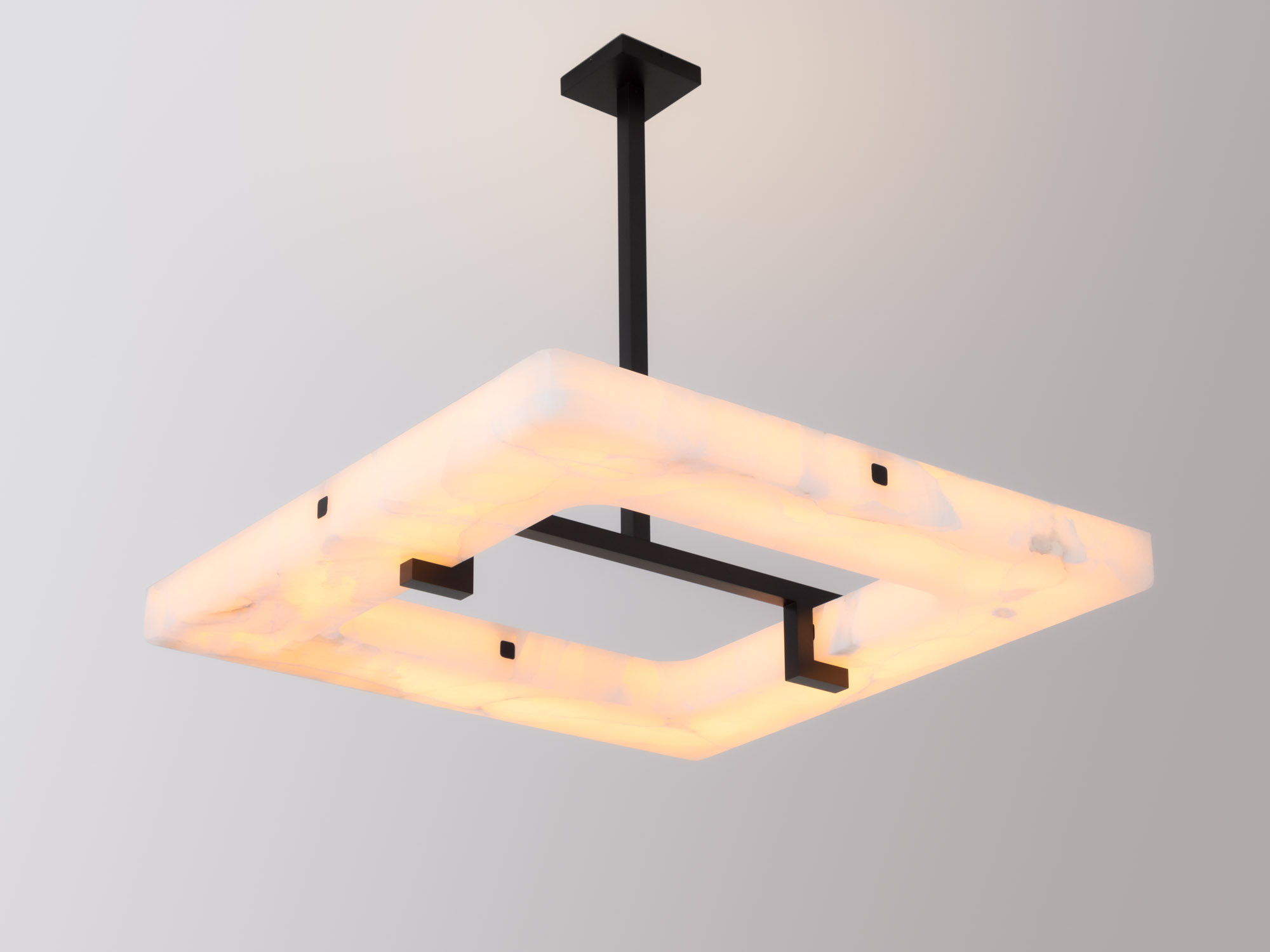 Embrun square onyx chandelier L Gounot & Jähnke Ozone Lighting
