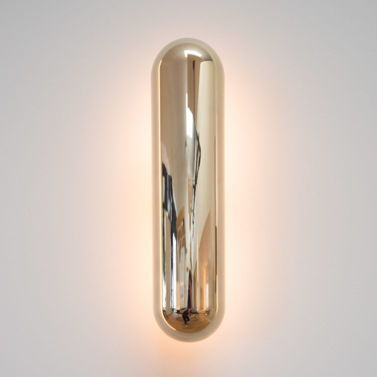 Applique Gélule en or pâle de Joseph Dirand pour Ozone