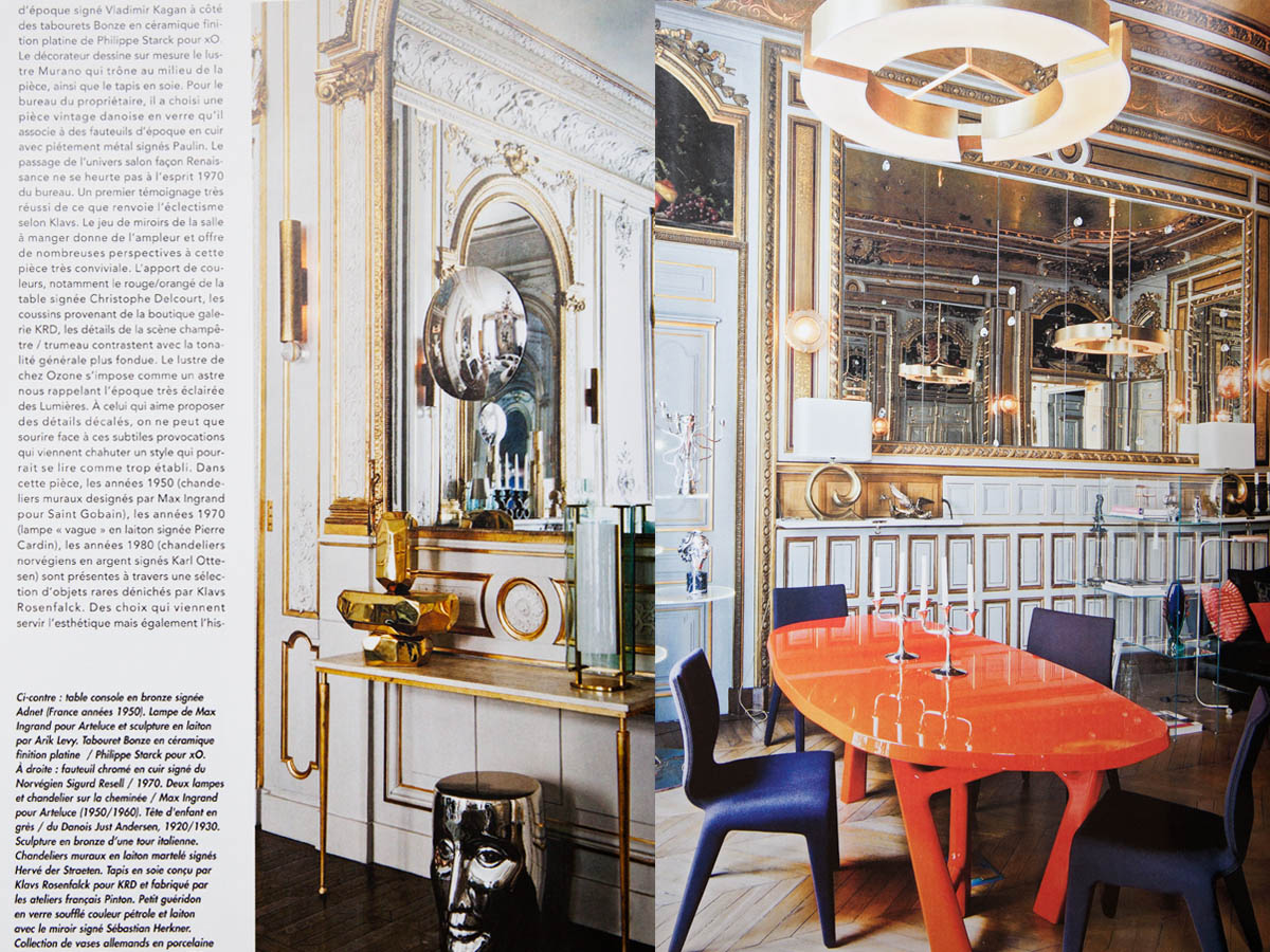 Classique V chandelier by Gounot & Jähnke on the Les plus beaux intérieurs magazine, December 2013 edition