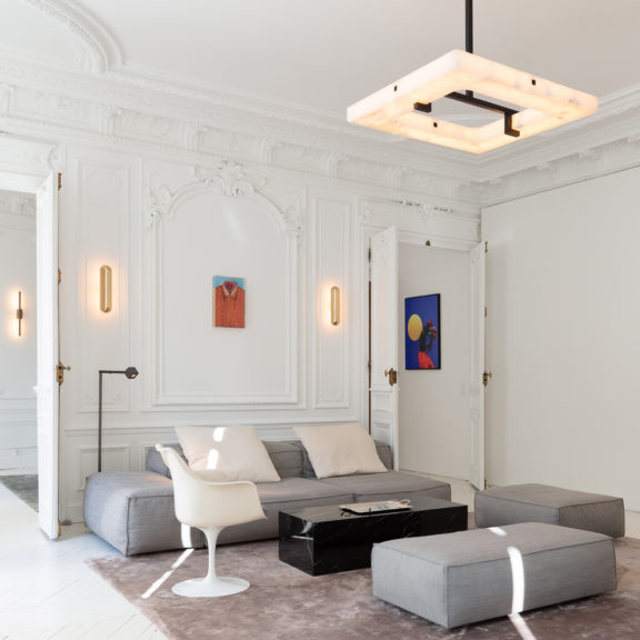 Project Appartement Lumière in Paris that is fully equipped with lights by Ozone. 