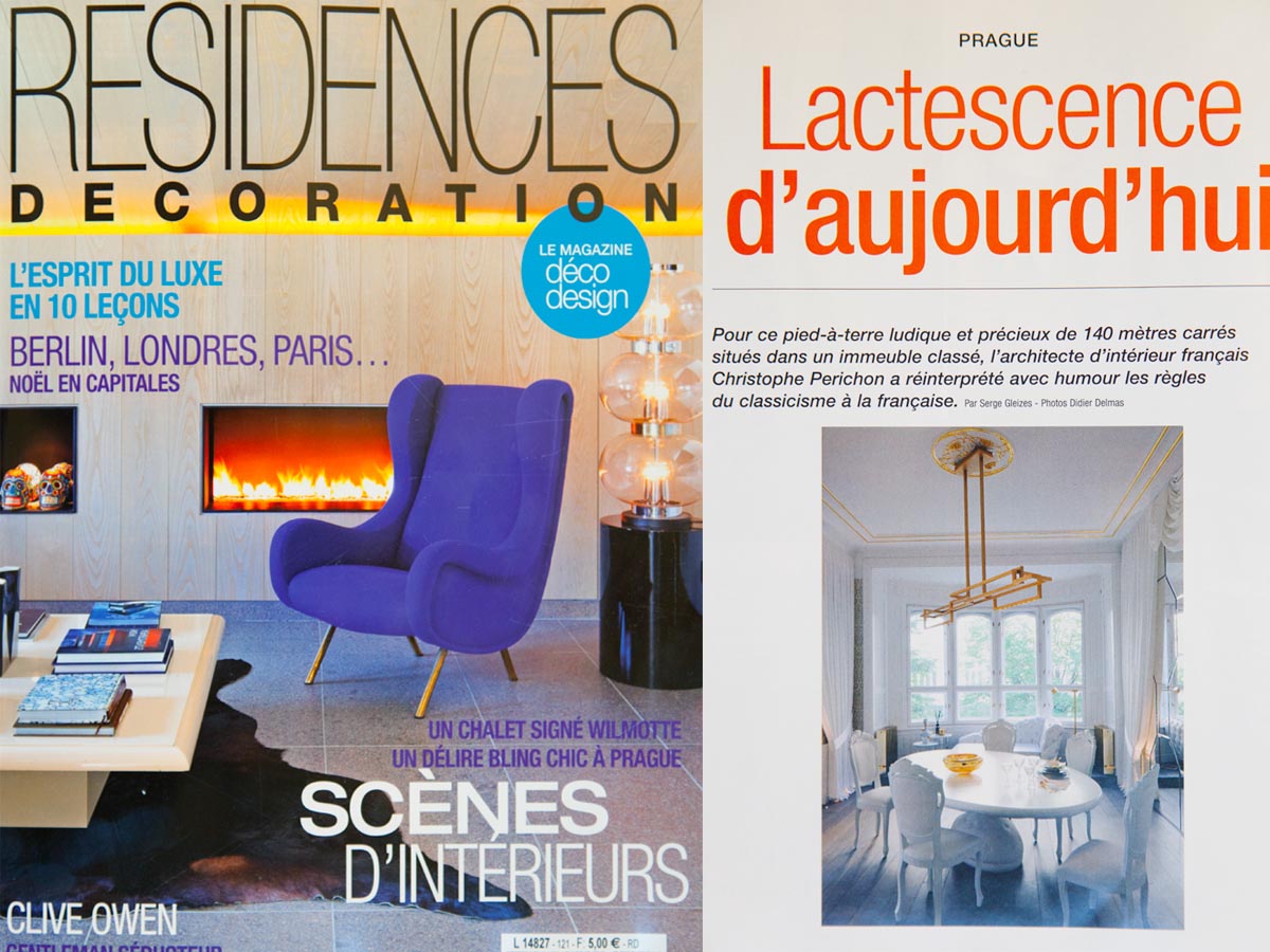 The Untitled T chandelier by Gounot & Jähnke on the Residences Decoration Magazine 2014