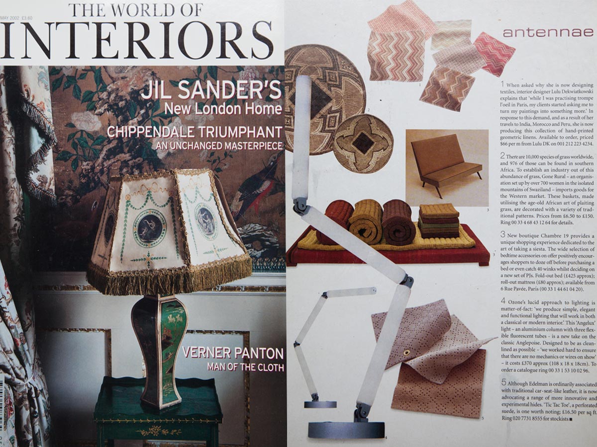 Ozone light in The world of interiors magazine 2002
