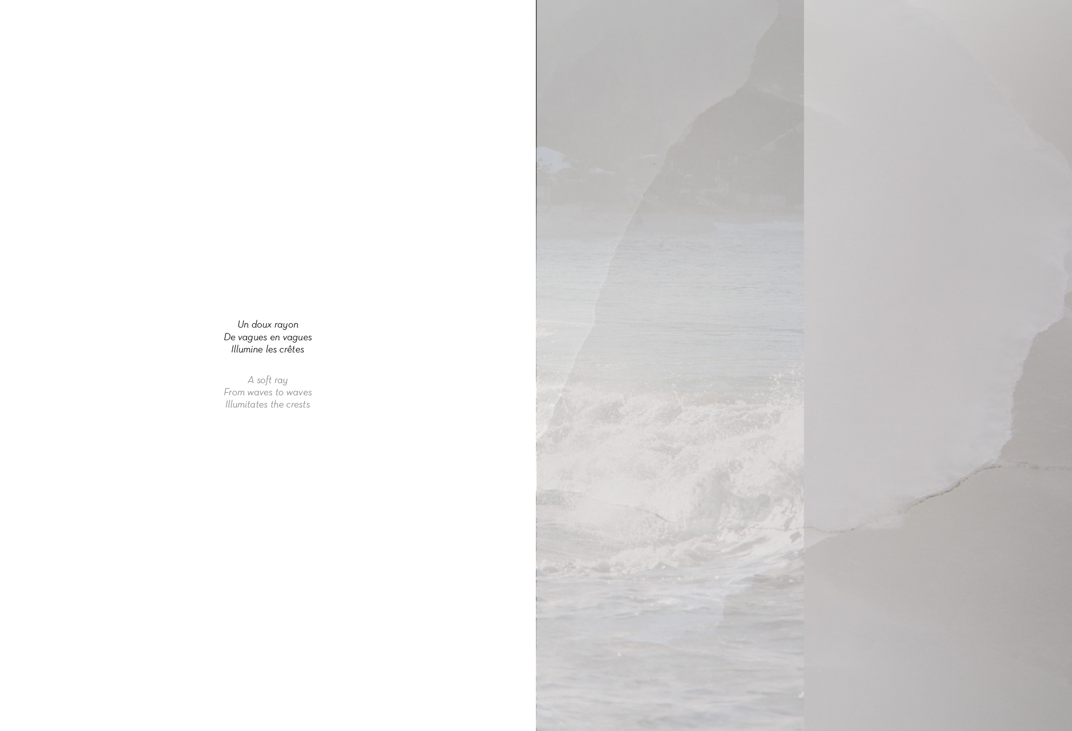 Materials and inspiration pages from the Embrun Ozone Lighting collection booklet