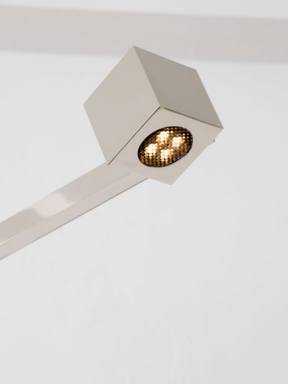 Marienbad L floor lamp in mirror nickel by Gounot & Jähnke for Ozone