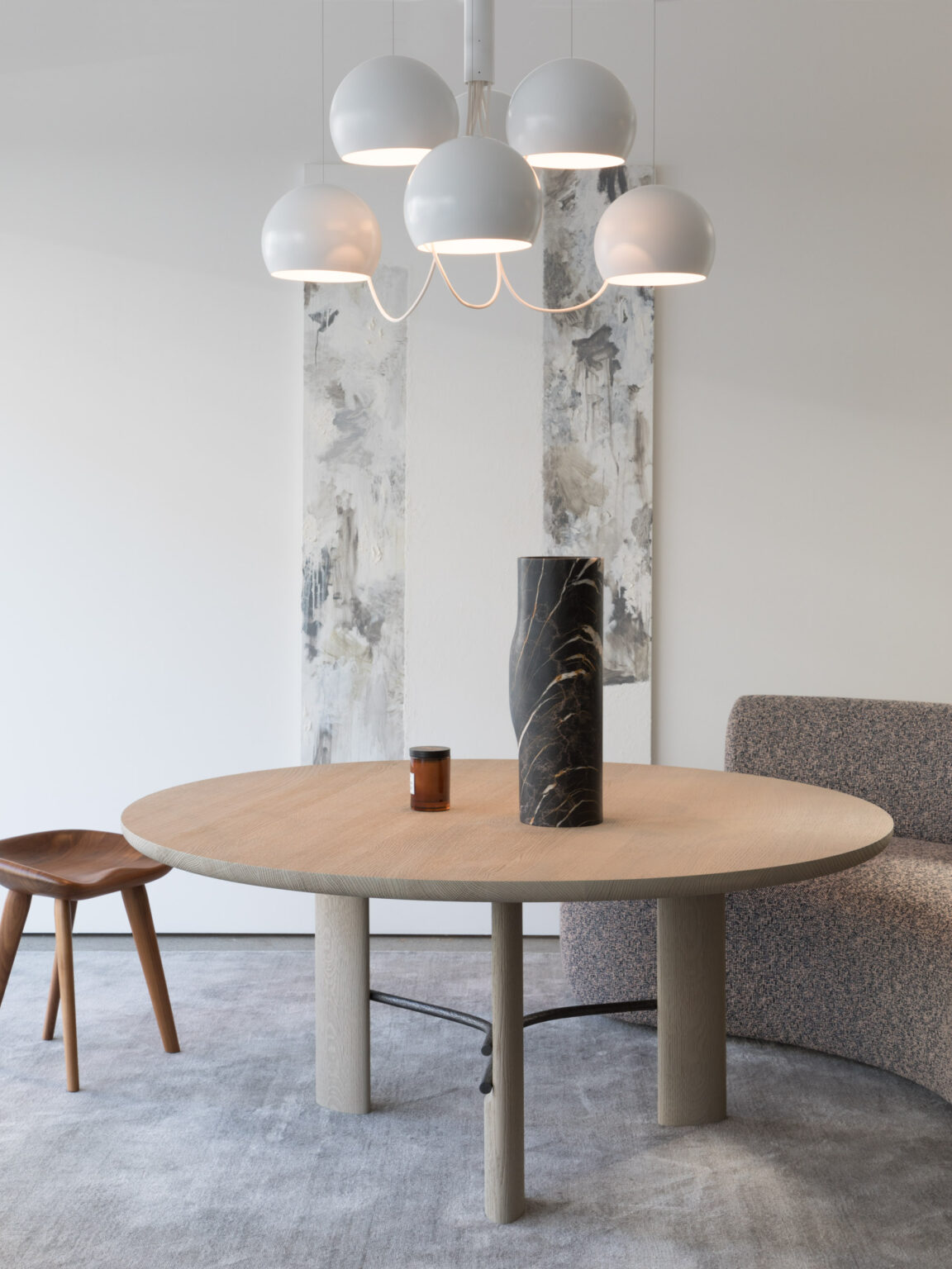 Kronleuchter Paulin M101 mit sechs Kugeln von Pierre Paulin