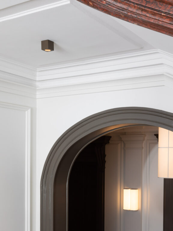 Black Marienbad S cube spotlight by Gounot & Jähnke with Brasilia A wall light by Michel Boyer in the background