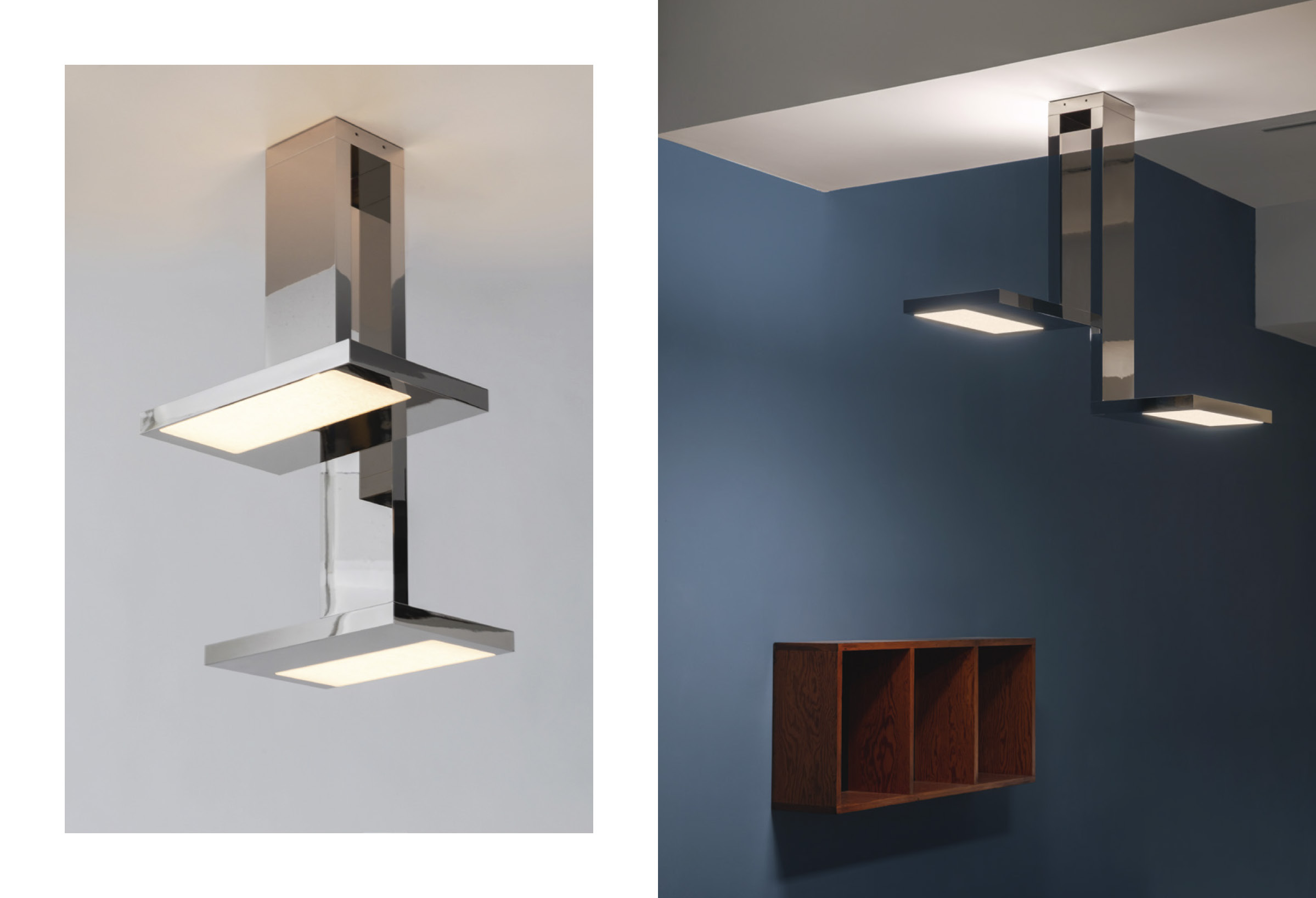 Furtiv S suspension lamp by Gaëlle Lauriot-Prévost and Dominique Perrault in mirror nickel