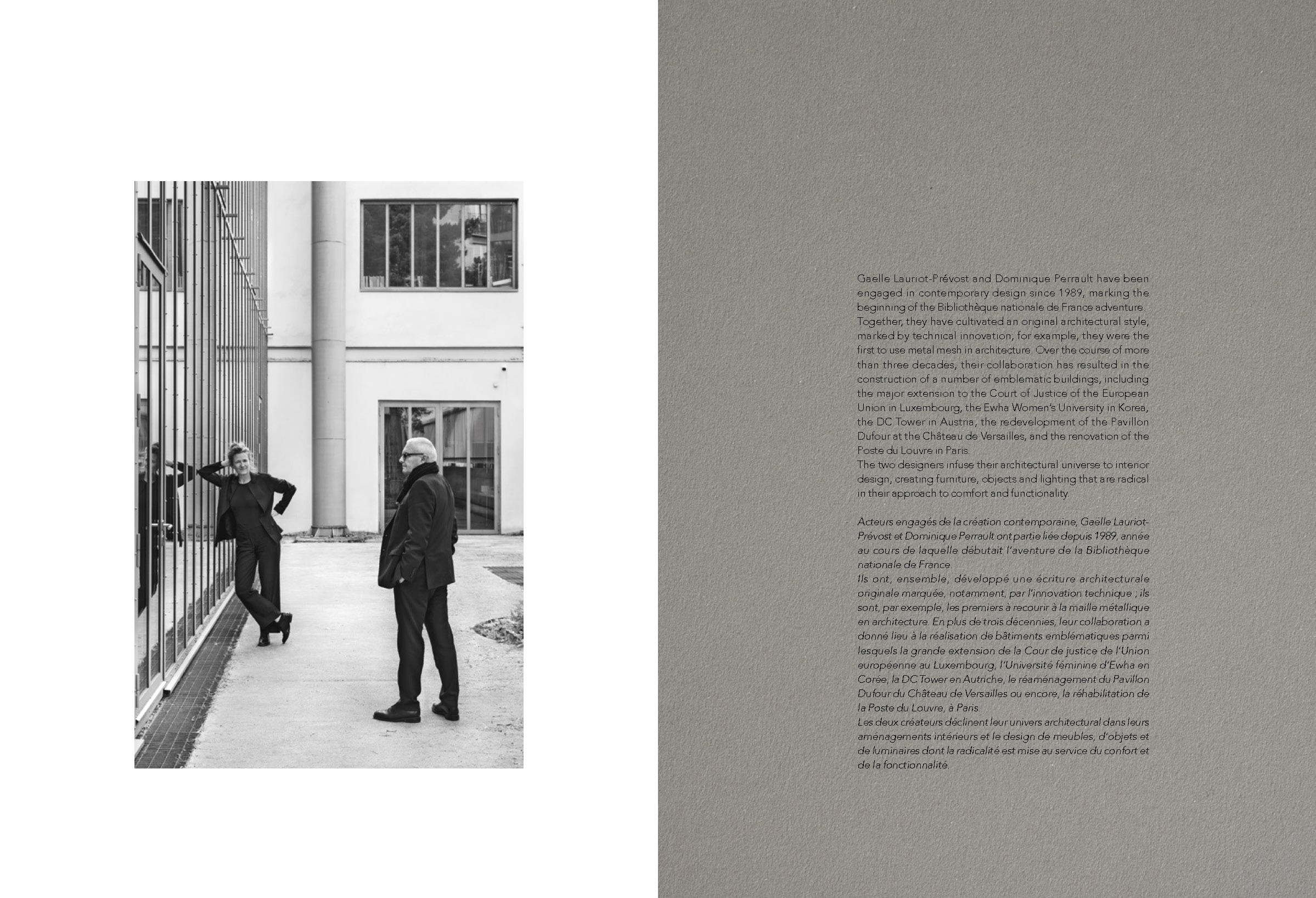 Architectural duo Gaëlle Lauriot-Prévost and Dominique Perrault 