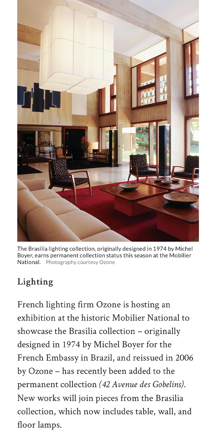 Article on Brasilia chandeliers in AD PRO magazine