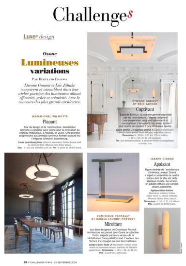 Article on Ozone Light in the September 2024 issue of Challenges magazine