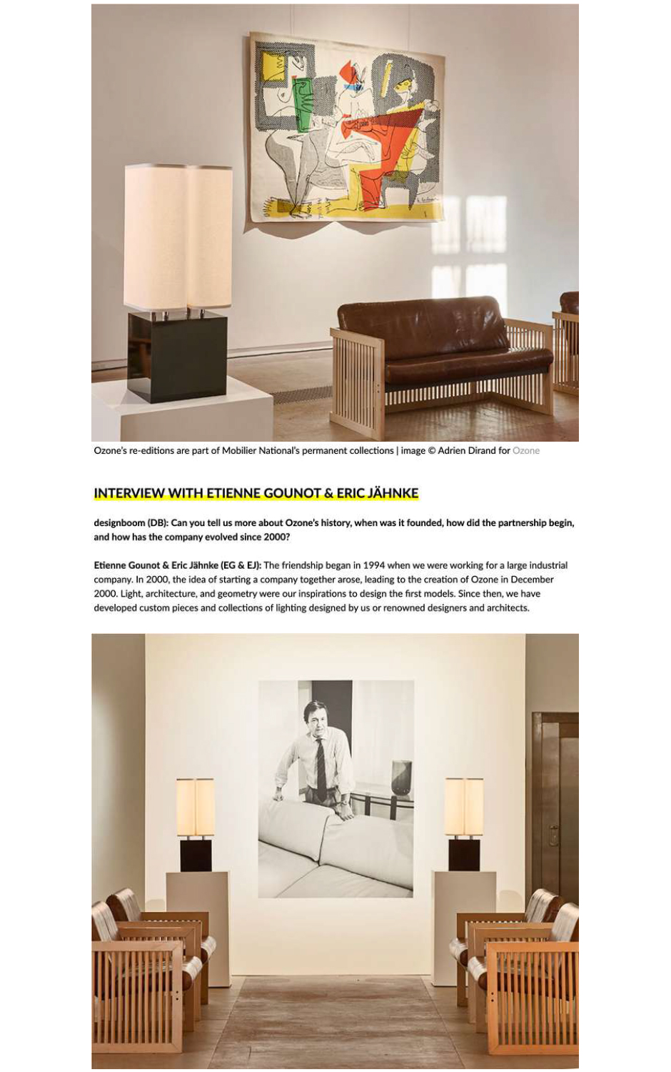 Designboom magazine article on the expertise of Ozone Light workshops