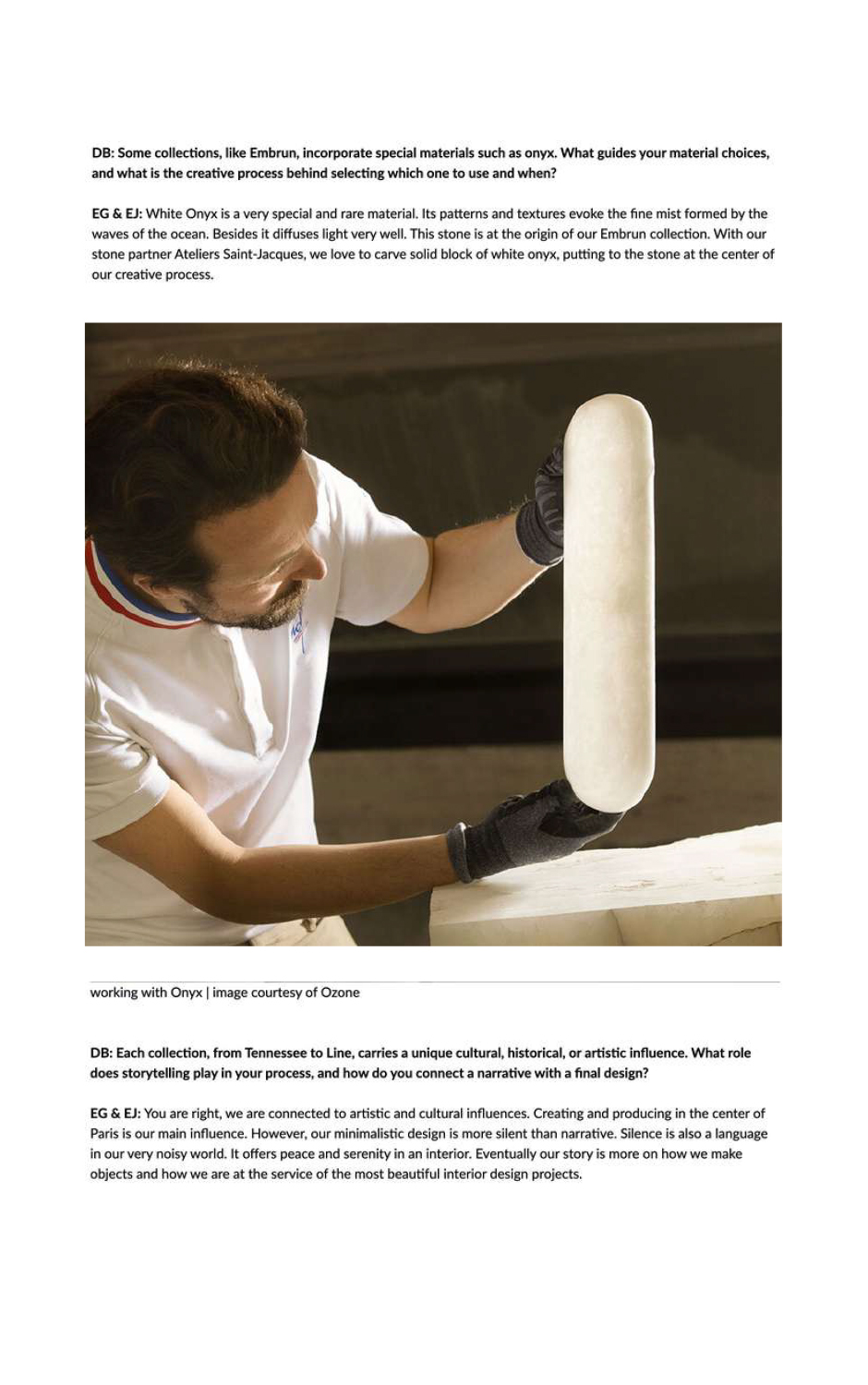 Designboom magazine article on the expertise of Ozone Light workshops