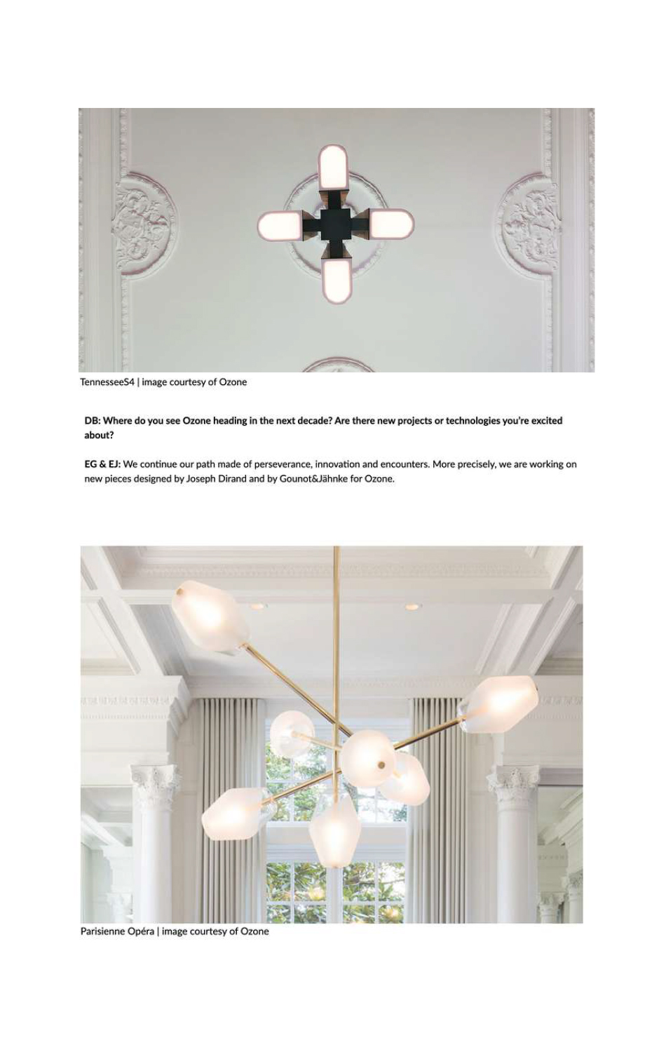 Designboom magazine article on the expertise of Ozone Light workshops