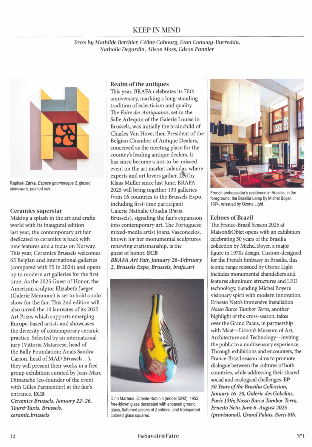 Article on the Brazilian Embassy by “The Savoir-Faire” magazine