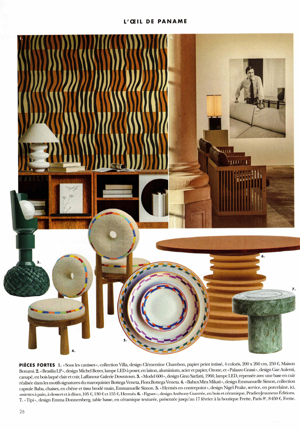 Brasilia LP table lamp featured in the magazine “Vivre Côté Paris” 2025