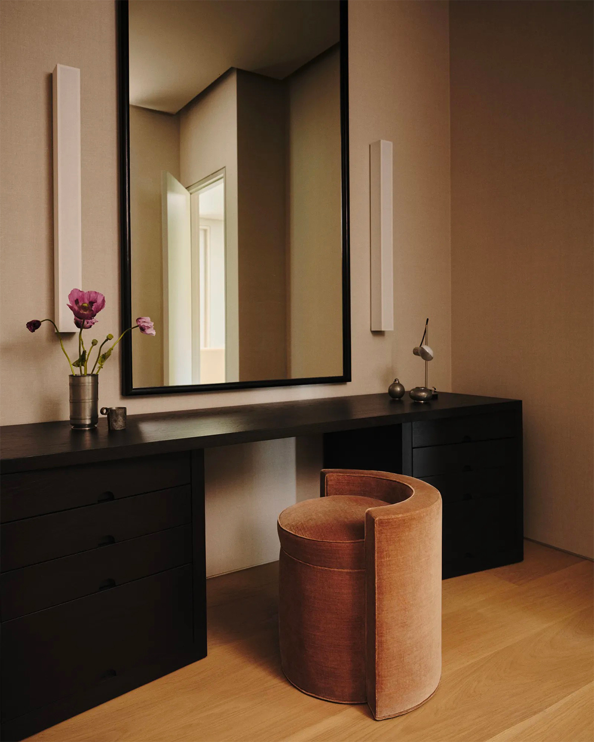 Office with two Line L lamps created by Ozone in Jerry Lorenzo's home in Los Angeles 