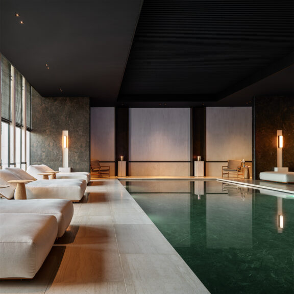 Le spa luxueux et minimaliste de l'hôtel La Reserve Resort à Knokke en Belgique